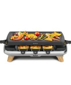 Tefal RE610D 3in1 8-Persoons Raclette Zwart/RVS/Hout