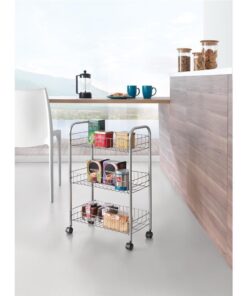 Alternative view of Tomado Metaltex Keuken/Badkamer Opbergtrolley Lugano 41x23x63 cm Wieltjes